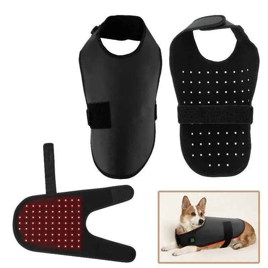 Infrared therapy vest for medium dogs shown flat on a white background.