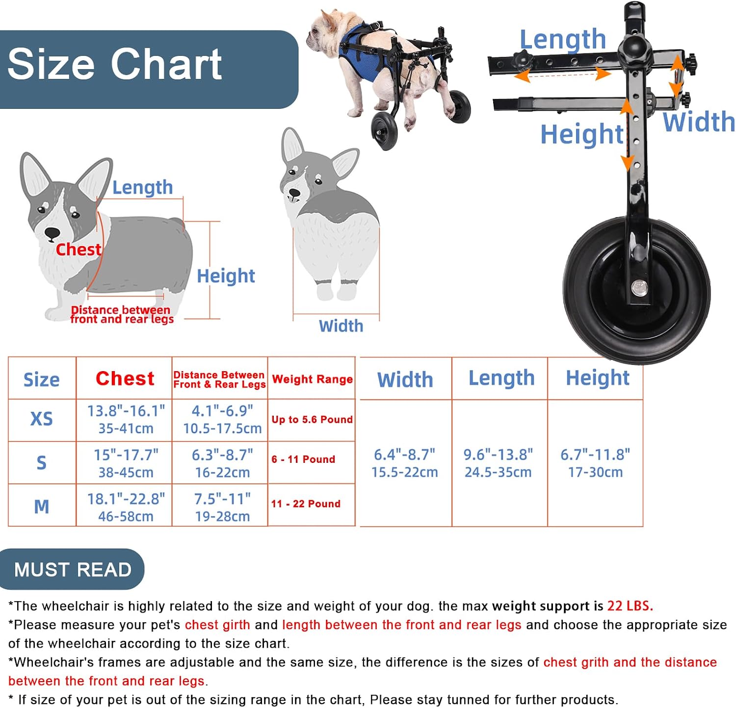 Loyal Stride Cart – Dog Wheelchair for Small to Medium Dogs