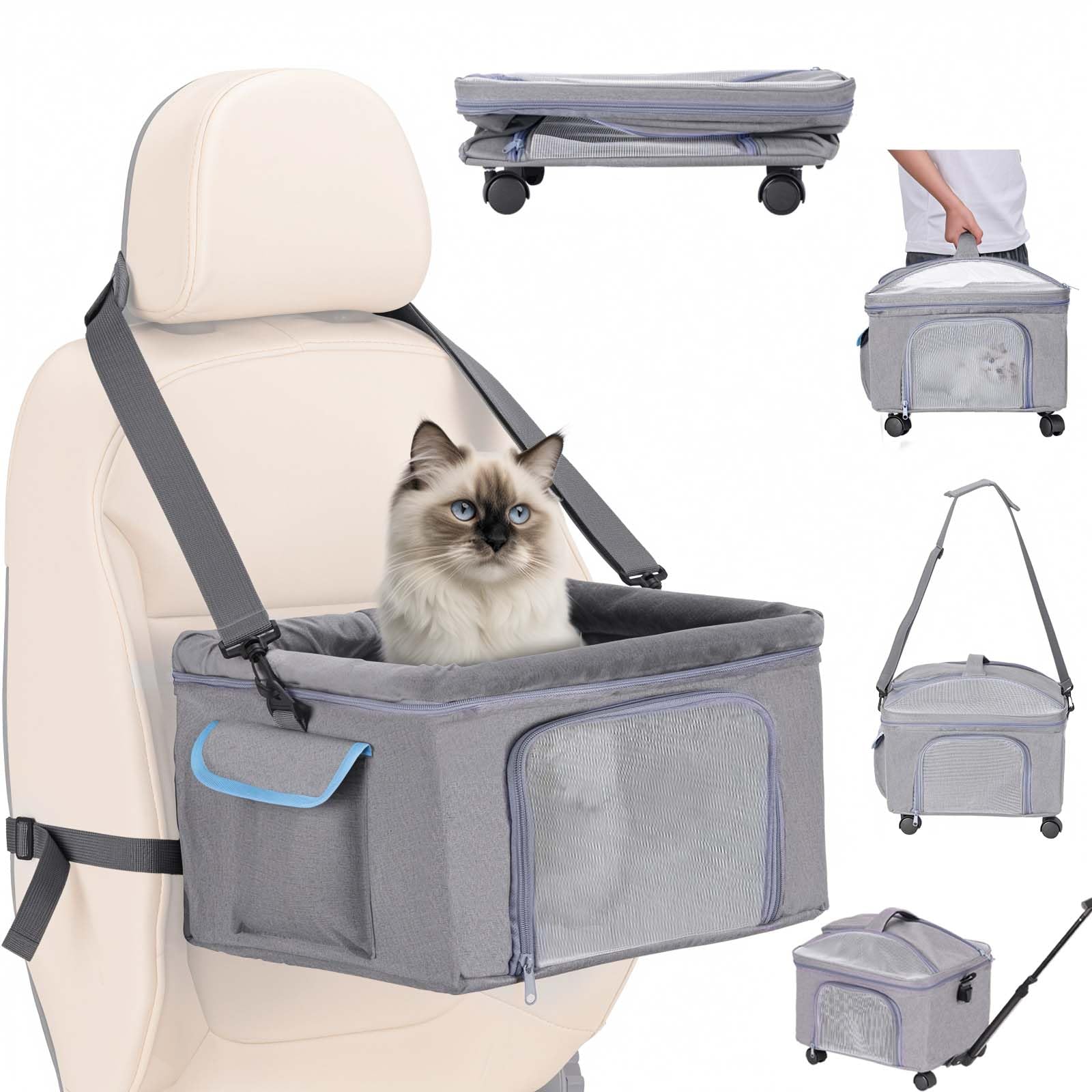 US - 4-in-1 Portable Pet Travel Seat & Carrier