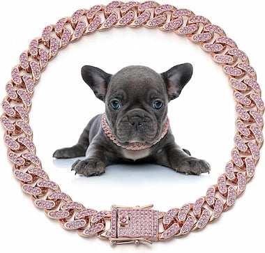 Crystal Cuban Chain Pet Collar