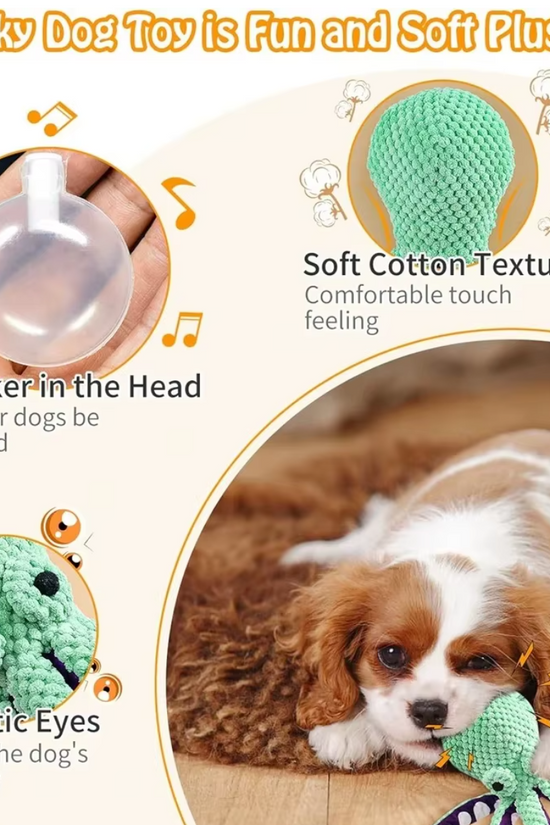 Octopus Squeaky Plush Toy