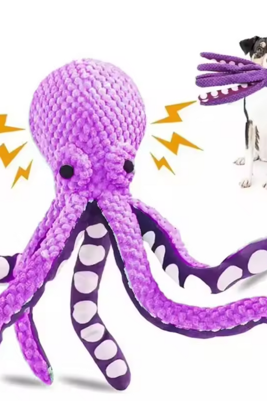 Octopus Squeaky Plush Toy