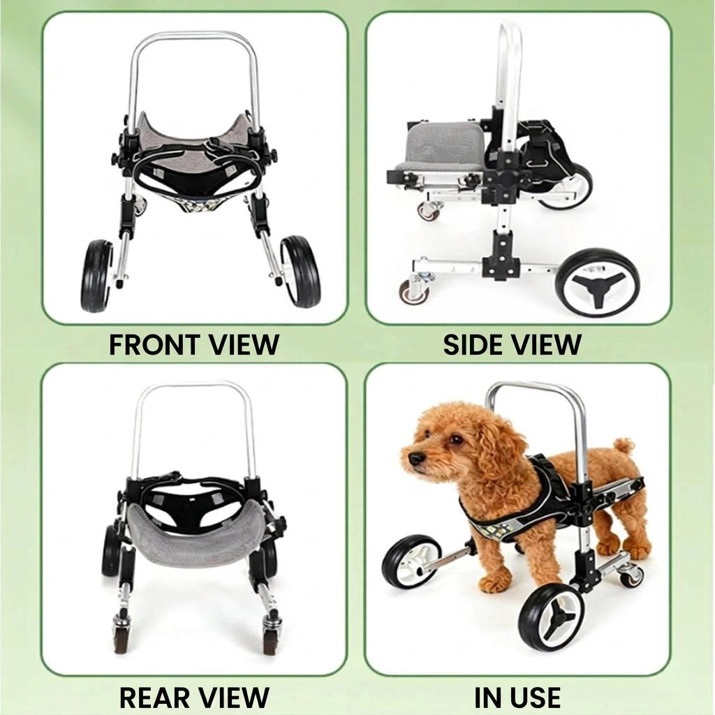 FrontRise Mini - Four-Wheel Front-Leg Wheelchair for Small Dogs