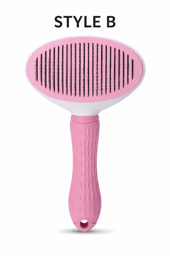 Pink Pet Deshedding Comb close-up showing gentle deshedding teeth