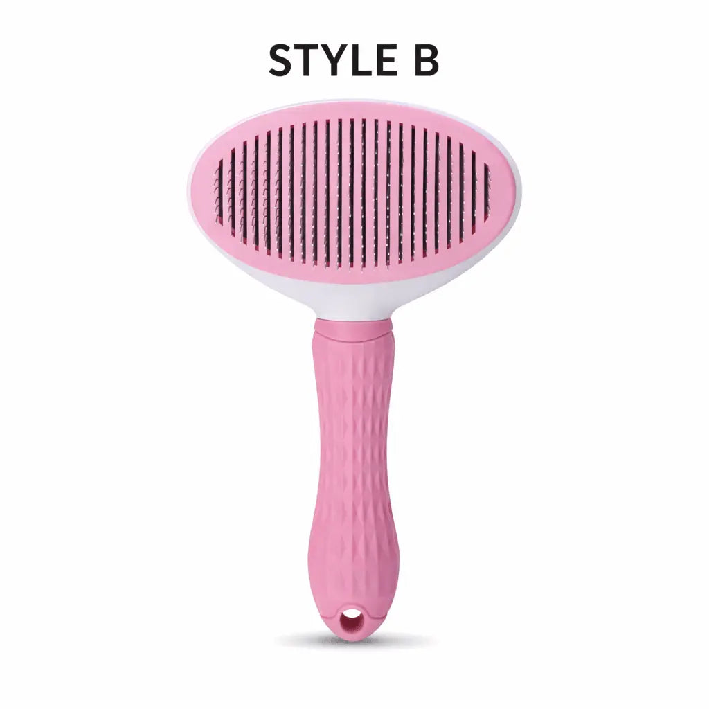 Pink Pet Deshedding Comb close-up showing gentle deshedding teeth