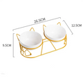 ZD# - Tall Ceramic Double Cat Bowl