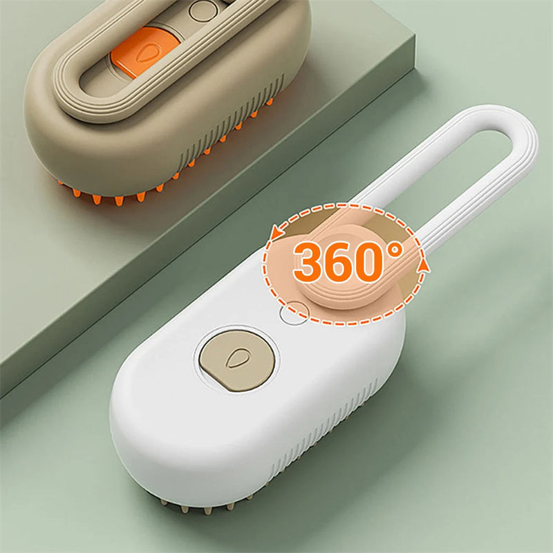 White handheld device with a handle and '360°' label on a light green background