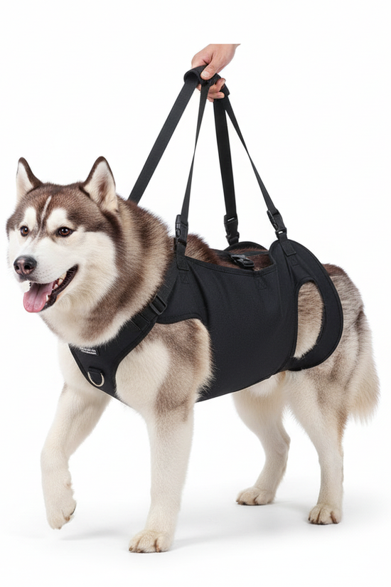 Husky with harness - dynamic view